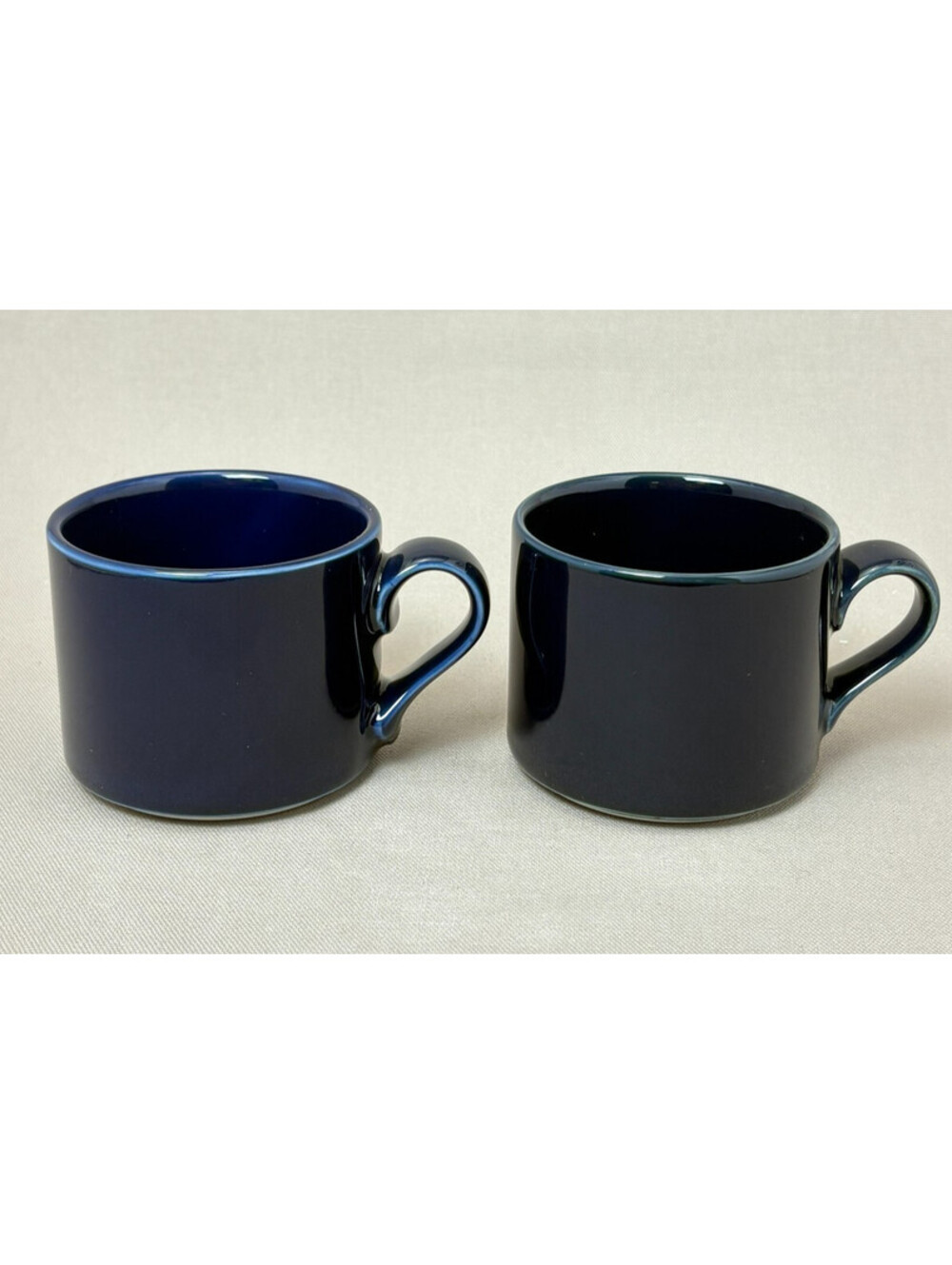 Vintage Dansk Bistro Cobalt Blue Coffee Mugs Cups Japan Niels Refsgaard Set of 2